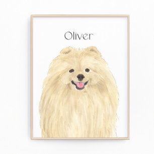 Gepersonaliseerde kunst Pomeranian Foto Afdruk