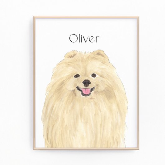 Gepersonaliseerde kunst Pomeranian Foto Afdruk