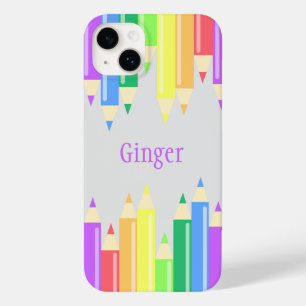 Gepersonaliseerde kunst potlood heldere kleuren ku Case-Mate iPhone 14 plus hoesje