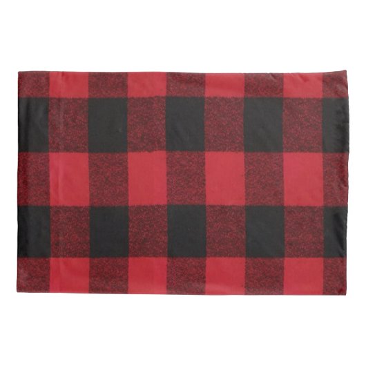 Gepersonaliseerde kussen Hoesjes Red Buffalo Plaid Kussensloop (Achterkant-Links)