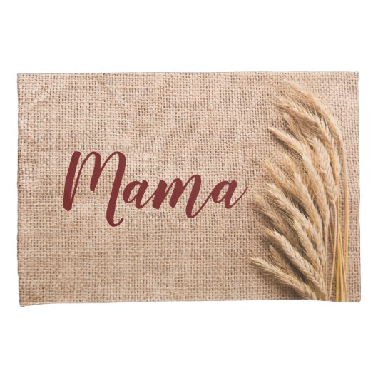 Gepersonaliseerde Kussen Hoesjes Tarwe op Burlap S Kussensloop (Voorkant-Rechts)