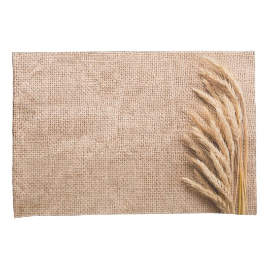 Gepersonaliseerde Kussen Hoesjes Tarwe op Burlap S Kussensloop (Voorkant-Rechts)