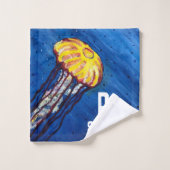 Gepersonaliseerde kwallen bad handdoek (Wasdoekje)