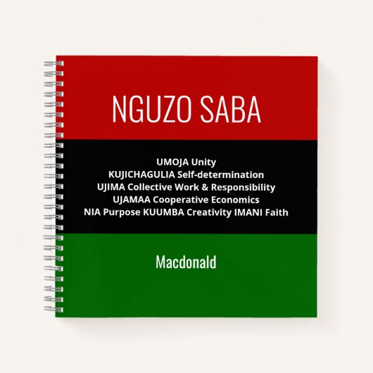 Gepersonaliseerde Kwanzaa Notitieboek (Voorkant)