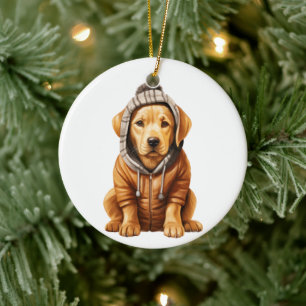 Gepersonaliseerde labrador retriever hondenkunst keramisch ornament