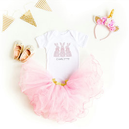 Gepersonaliseerde Lace Bunny Baby Bodysuit