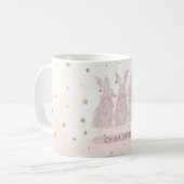 Gepersonaliseerde Lace Bunny Easter Mok (Voorkant links)