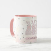 Gepersonaliseerde Lace Bunny Easter Mok (Voorkant links)