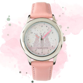 Gepersonaliseerde Lace Bunny Kinderen horloge