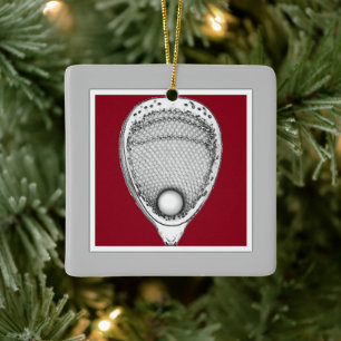 Gepersonaliseerde Lacrosse Goalie Keepomwille Keramisch Ornament