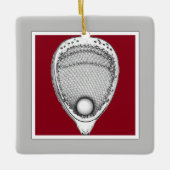 Gepersonaliseerde Lacrosse Goalie Keepomwille Keramisch Ornament (Voorkant)
