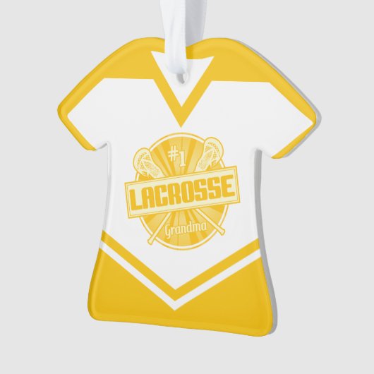 Gepersonaliseerde Lacrosse Jersey Grandma LAX Ornament (voorkant)