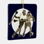 Gepersonaliseerde Lacrosse Keepomwille Gift Keramisch Ornament (Rechts)