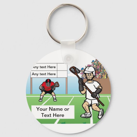 Gepersonaliseerde LaCrosse Player - Mannelijke Car Sleutelhanger (Voorkant)