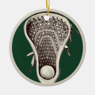 Gepersonaliseerde Lacrosse Speler Keepsake Keramisch Ornament
