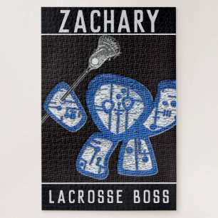 gepersonaliseerde lacrosse speler legpuzzel