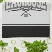 Gepersonaliseerde Lacrosse-speler NAAM TOEVOEGEN T Theedoek (Gevouwen)