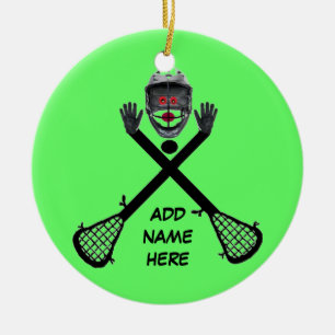 Gepersonaliseerde lacrosse ster keramisch ornament