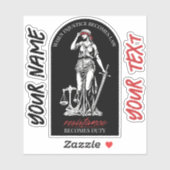 Gepersonaliseerde Lady Justice Sticker (Vel)