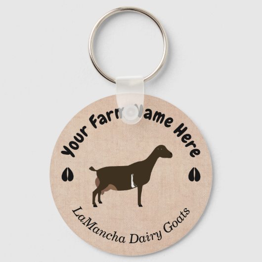 Gepersonaliseerde LaMancha Dairy Goat Sleutelhanger (Voorkant)