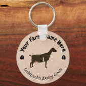 Gepersonaliseerde LaMancha Dairy Goat Sleutelhanger (Voorkant)