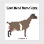 Gepersonaliseerde LaMancha Dairy Goat Sticker (Vel)