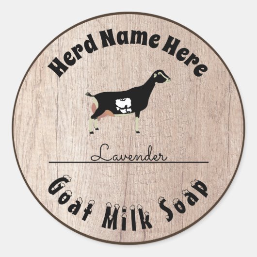 Gepersonaliseerde LaMancha geitenmelkzeep Ronde Sticker (Voorkant)