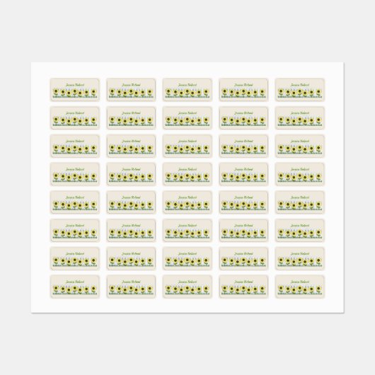 Gepersonaliseerde Land Zonnebloemen Labels n Label (Vel)