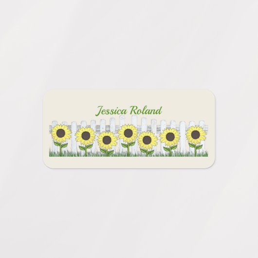 Gepersonaliseerde Land Zonnebloemen Labels n Label (Design 1)