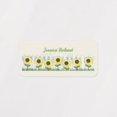 Gepersonaliseerde Land Zonnebloemen Labels n Label (Design 2)