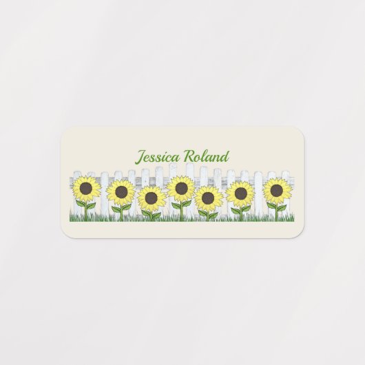 Gepersonaliseerde Land Zonnebloemen Labels n Label (Design 2)
