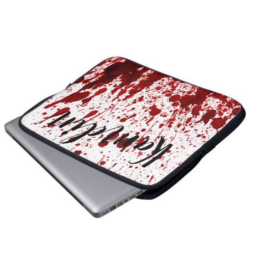 Gepersonaliseerde laptop Hoesje bloedspetter vampi Laptop Sleeve (Voorkant onderkant)