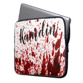 Gepersonaliseerde laptop Hoesje bloedspetter vampi Laptop Sleeve (Voorkant Links)