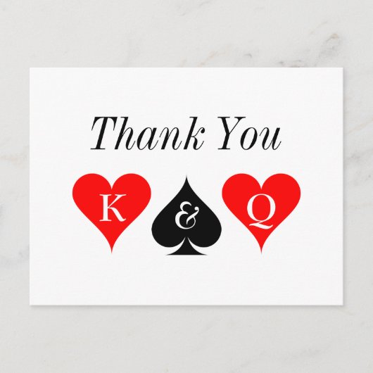 Gepersonaliseerde Las Vegas bruiloft dank u kaarte Briefkaart (Voorkant)