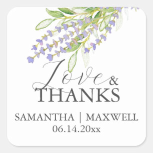Gepersonaliseerde lavendel bruiloft gunst Stickers