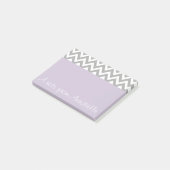 Gepersonaliseerde lavendel grijs Post It Notes (Schuin)