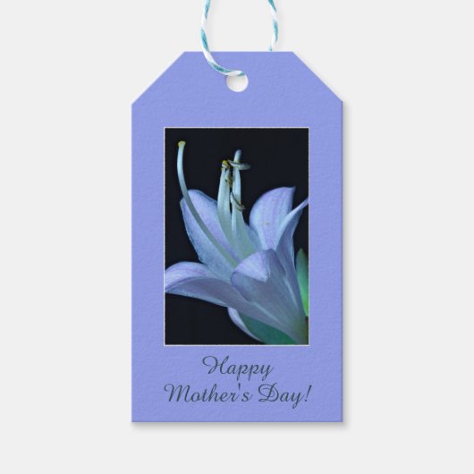 Gepersonaliseerde Lavendel Hosta Bloem, Moederdag Cadeaulabel (Voorkant)