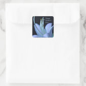 Gepersonaliseerde Lavendel Hosta Bloem, Moederdag Vierkante Sticker (Tas)