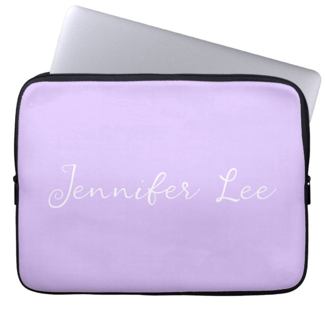 Gepersonaliseerde lavendel laptop sleeve (Voorkant)