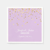 Gepersonaliseerde lavendel Paarse gouden Confetti  Servet (Voorkant)