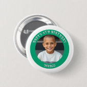 Gepersonaliseerde leeftijd, naam en foto verjaarda ronde button 5,7 cm (Voorkant /achterkant)