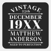 Gepersonaliseerde leeftijd tot perfecte vierkante sticker (Voorkant)