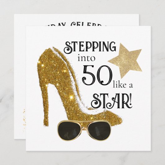 Gepersonaliseerde leeftijd verjaardag uitnodiging (Voorkant / Achterkant)