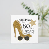 Gepersonaliseerde leeftijd verjaardag uitnodiging  (Staand voorkant)