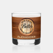 Gepersonaliseerde leeftijd wordt beter met whisky whisky glas (Voorkant)