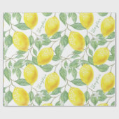 Gepersonaliseerde leemonvruchten, bladeren bloeme cadeaupapier (Vlak)
