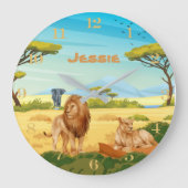 Gepersonaliseerde leeuwen op de Savannah Grote Klok (Voorkant)