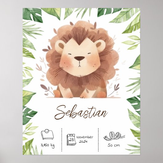 Gepersonaliseerde leeuwenkwekerij kunst print (Voorkant)