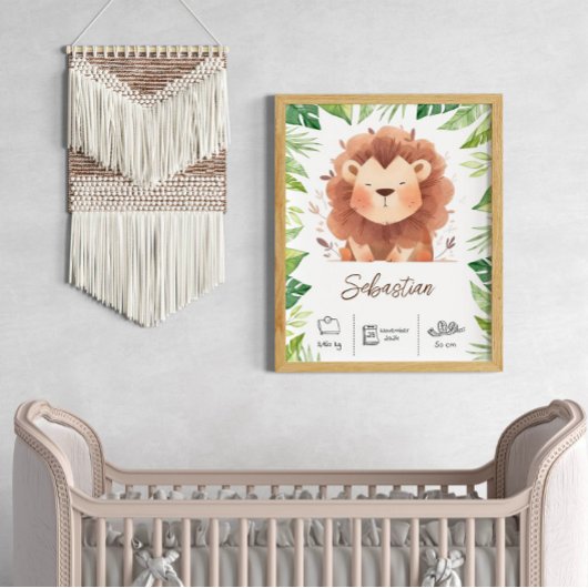 Gepersonaliseerde leeuwenkwekerij kunst print