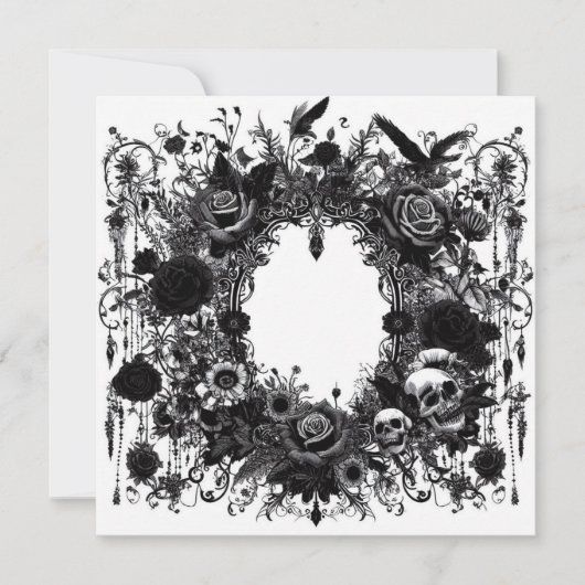 Gepersonaliseerde lege Kaart - Zwart-wit Sjabloon (Voorkant)